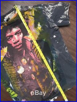 RARE VTG 90s Jimi Hendrix ALL OVER PRINT Shirt THIN THRASHED Mens Large
