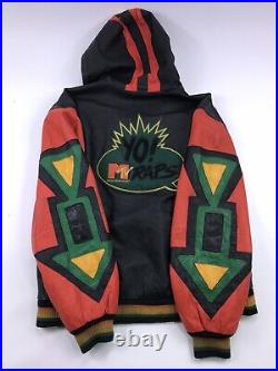 RARE Vintage 1992 MTV leather jacket 90s Yo MTV raps Large hip hop dre 80s coat