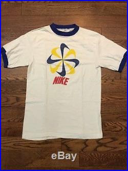 RARE Vintage 70's/ 80's Nike Pinwheel Orange Tag Ringer T-shirt Medium