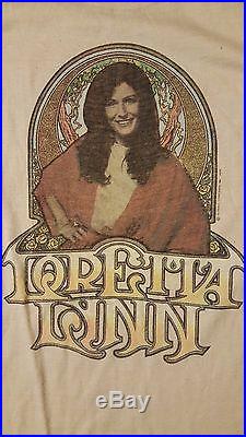 RARE Vintage 70s 1979 Loretta Lynn T-Shirt Country Music Nashville Coal Miner