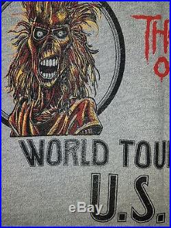 RARE Vintage 80s 1982 Iron Maiden Number Beast USA Tour Concert T-shirt Size S