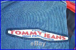 RARE Vintage 90s Men's Tommy Hilfiger Denim & Knit Jacket L Tommy Jeans hip hop