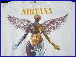 RARE Vintage 90s NIRVANA In UTERO Sliver Grunge Kurt Cobain Distressed tee