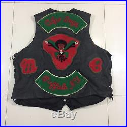 RARE Vintage AFRO DOGS Motorcycle Club MC Issued Buffalo New York Vest PATCHES