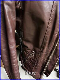 RARE Vintage Brooks  1970's Leather Jacket Size 40 US with zip-in liner