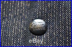 RARE Vtg 30's 40's Browns Beach Cloth Jacket Salt & Pepper Work Wear Chore Large