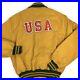 RARE Vtg 80’s Lowe Men SATIN RINGER Baseball Jacket USA GOLD Team Coat Bomber L