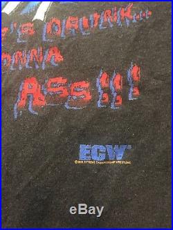 RARE Vtg 90s Original ECW Sandman Wrestling Shirt WWF WWE WCW NWA Raven Sabu Taz