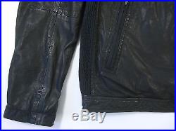 Rogue State Vintage Apparel 100% Leather Black Large Moto Jacket Mens Nwt New