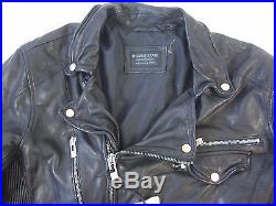 Rogue State Vintage Apparel 100% Leather Black Medium Moto Jacket Mens Nwt New