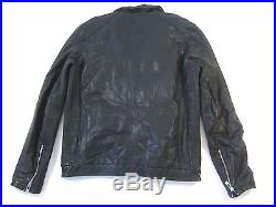Rogue State Vintage Apparel 100% Leather Black Medium Moto Jacket Mens Nwt New