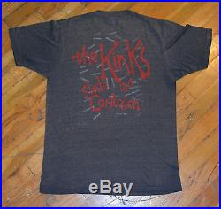 RaRe 1983 THE KINKS vtg rock band concert tour t-shirt (L) 70s 80s Ray Davies