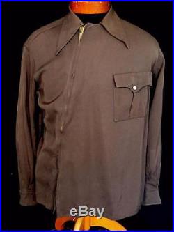 Rare 1930’s-1940’s Collector’s Vintage Western Angle Zip Shirt Jacket Sz Med