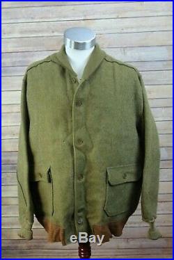 Rare 1930s Civilian Conservation Corps CCC Olive Green Wool Work Jacket A1 Style