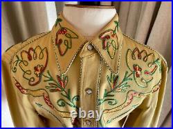 Rare 1940s/50s CALIFORNIA RANCHWEAR Wool Gabardine WESTERN/Cowboy Shirt
