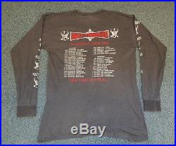 Rare 1992 Bolt Thrower This Time It's War European Tour LS Shirt Metal Carcass