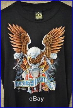 Rare 3D Emblem Harley Davidson 50/50 unworn vtg tee shirt Eagle