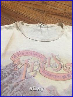 Rare 70s Levis Denim Mine Print Authentic Levis Grail T Shirt Medim