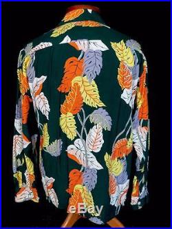 Rare Collector's 1950's Kahanamoku Silky Rayon Hawaiian Print Shirt Size Medium