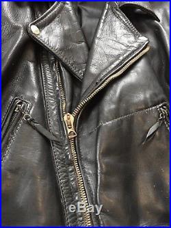 Rare GRAIL LANGLITZ Horsehide Leather GREEN Label Motorcycle JACKET! 42 NR