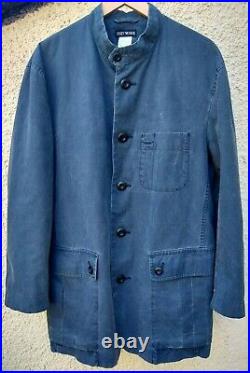 Rare Mens ISSEY MIYAKE MEN Japanese Cotton Work Chore Jacket Blue French M L