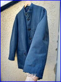 Rare Mens ISSEY MIYAKE MEN Japanese Cotton Work Chore Jacket Blue French M L