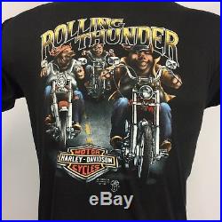 Rare Minty Vinatge 80's Harley Davidson 3D emblem Trucker motorcycle T Shirt