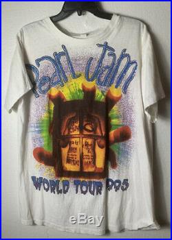 Rare! Pearl Jam Vtg 1995 World Tour Live In Concert T Shirt Vintage Tee