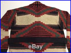 Rare Polo Ralph Lauren Southwestern Indian Aztec Native Belted Sweater Cardigan