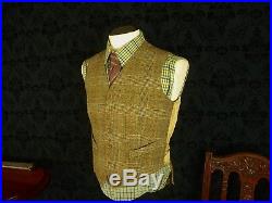 Rare Savile Row Bespoke Mens Vintage 3 Piece Tweed Suit circa 1940's 38 small
