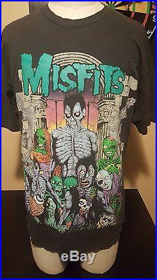 Rare VTG 90s 1997 Misfits Earth A. D. T-Shirt Concert Tour CD Heavy Metal Rock