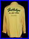Rare Vintage 1940’s-1950’s Yellow Gabardine Embroidered Bowling Shirt Sz Medium