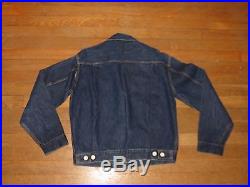 Rare Vintage 1950's Levi's Big E 2nd Edition Pleated indigo Selvedge Jacket VGC