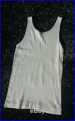 Rare Vintage 1950s Pin up Nude Girl Dog Surf T Shirt Tank Top Muscle Beach Small