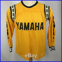 Rare Vintage 60s 70s Team Yamaha Racing Motocross Dirt Bike Jersey T Shirt YLW