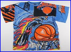 Rare Vintage 90s New York Knicks All Over Print T-shirt Large Magic Johnsons Ts