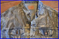 Rare Vintage Levi's Snakeskin Denim Jacket, Stonewashed, Gray Snake, Adult Large