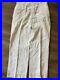 Rare Vintage Men’s 1930s 40s Button Fly Cotton White Twill Pants Gusset 34 x 29