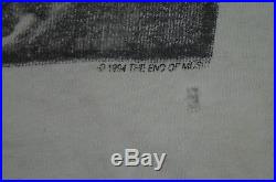 Rare Vintage NIRVANA Kurt Cobain 1994 Eyeliner Memorial T Tee Shirt 90s B/W SZ L