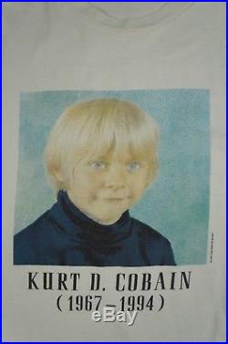 Rare Vintage NIRVANA Kurt Cobain 1994 Memorial The Sun Is Gone Kid Shirt 90s L