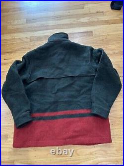 Rare Vintage Polo Ralph Lauren Red And Green Wool Jacket LARGE Button Up