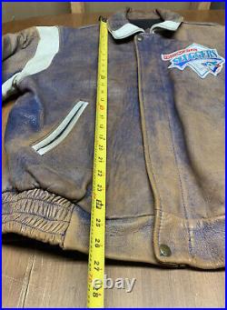 Rare Vintage Toronto Blue Jays Leather Jacket Sz Adult L Rogers Edwards Shain