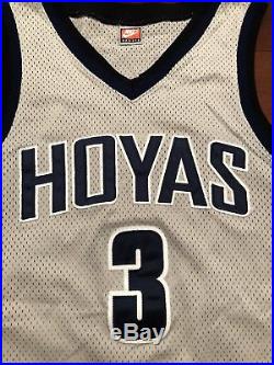 Rare Vtg Nike Authentic Georgetown Hoyas Iverson Jersey Mens Size 44 Large 76ers