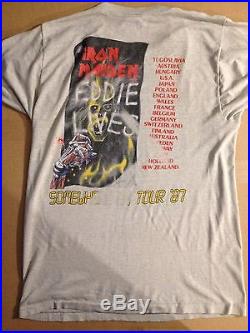 Rare vintage Iron Maiden Somewhere on Tour 1987 Shirt. Free Shipping
