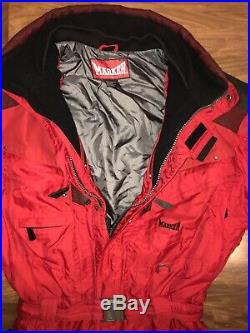 Red MARKER Mens XL One Piece SKI SUIT Snow Onsie Bib Mountaineering vtg Snowsuit