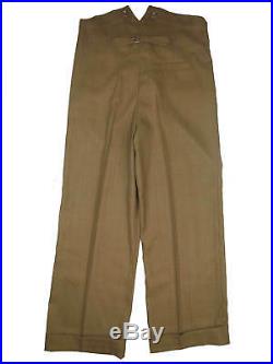 Revival Vintage 1940s Style Fishtail Back Trousers 100% Wool in Light Copper
