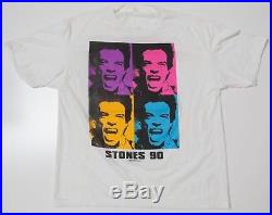 Rolling Stones Shirt Vintage Jagger Tour Tee Concert 90s XL Mint Warhol Pop Art
