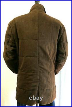 SAKS FIFTH AVENUE Single Breasted COFFE BROWN PUFFER CAR COAT 42R L