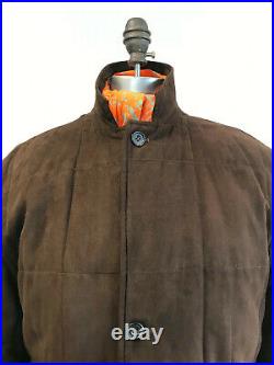 SAKS FIFTH AVENUE Single Breasted COFFE BROWN PUFFER CAR COAT 42R L