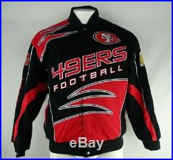 San Francisco 49ers NFL Team Apparel Men's Black & Red Vintage Button Jacket